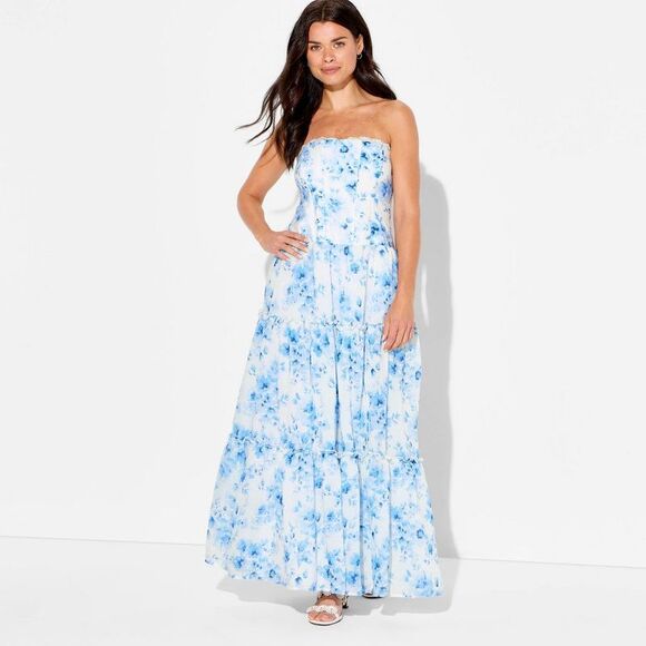 Wild Fable Dresses & Skirts - Wild Fable - Women's Strapless Tiered Corest Maxi Dress - Wild White